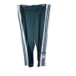 Adidas Adibreak Tearaway Snap Button Track Pants Green White Stripes Men’s 1X